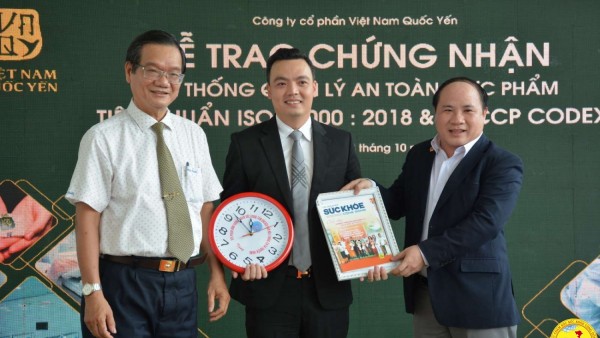  Việt Nam Quốc Yến đạt chứng nhận "Hệ thống quản lý an toàn thực phẩm - ISO 22000:2018 & HACCP CODEX"