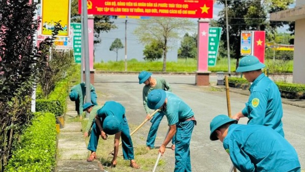BAN CHQS XÃ PHƯỚC THÁI DUY TRÌ NỀN NẾP VỆ SINH, XÂY DỰNG CẢNH QUAN ĐƠN VỊ XANH – SẠCH – ĐẸP